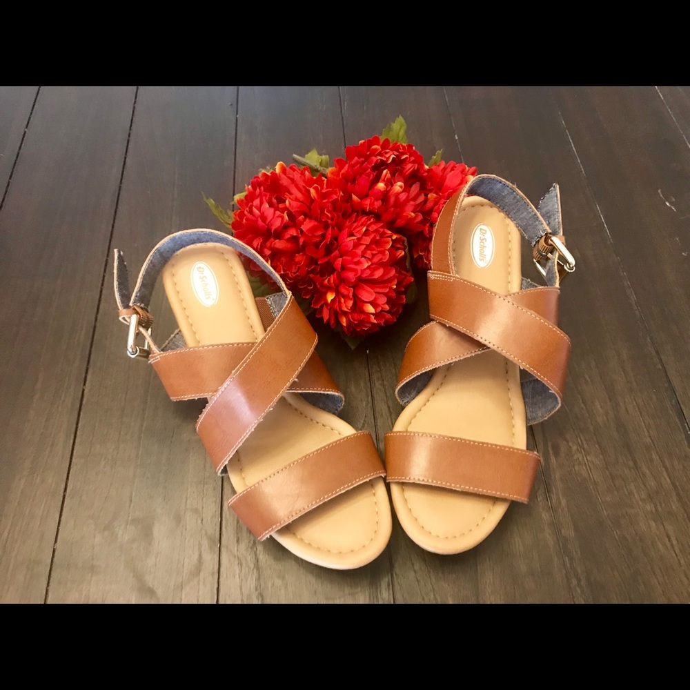 Dr. Scholl’s Tan Wedge Sandals